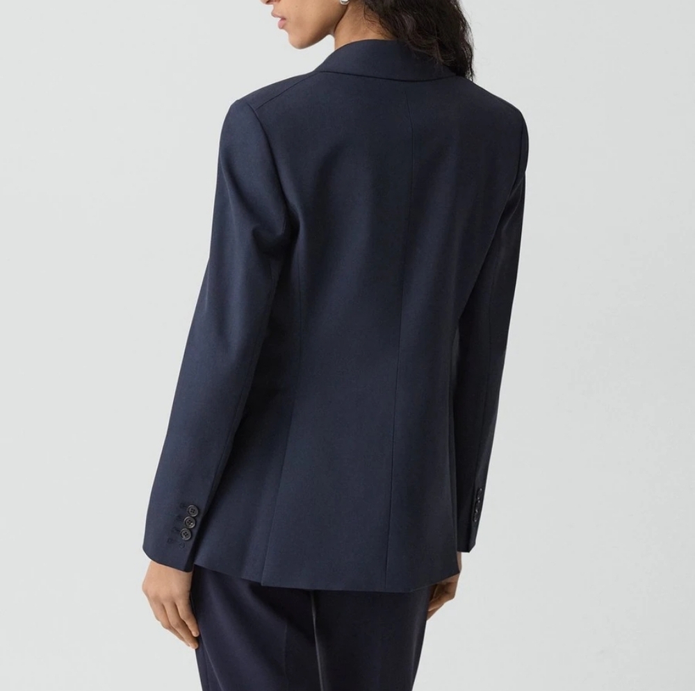 Theory Navy Single-Button Blazer - image 8